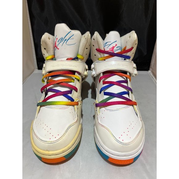 Jordan Flight 45 High (GS) White Pink Flash 2009- 3834520 104 Youth size 7Y **LI - Picture 3 of 9
